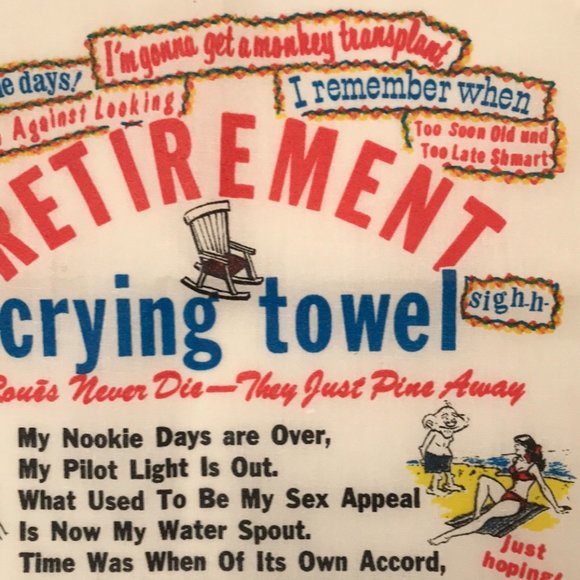VINTAGE Boxed Retirement Crying Towel - Picture 10 of 16